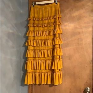 Mustard ruffle skirt